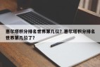 塞尔塔积分排名世界第几位？塞尔塔积分排名世界第几位了？