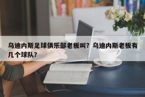 乌迪内斯足球俱乐部老板叫？乌迪内斯老板有几个球队？