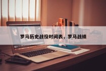 罗马历史战役时间表，罗马战绩